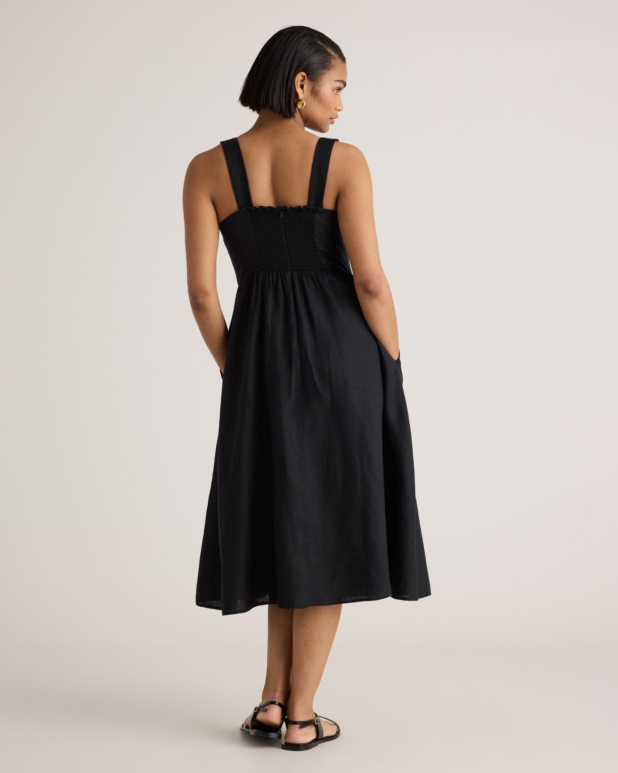 Quince | Women's 100% European Linen Fit & Flare Midi Dress Product Image
