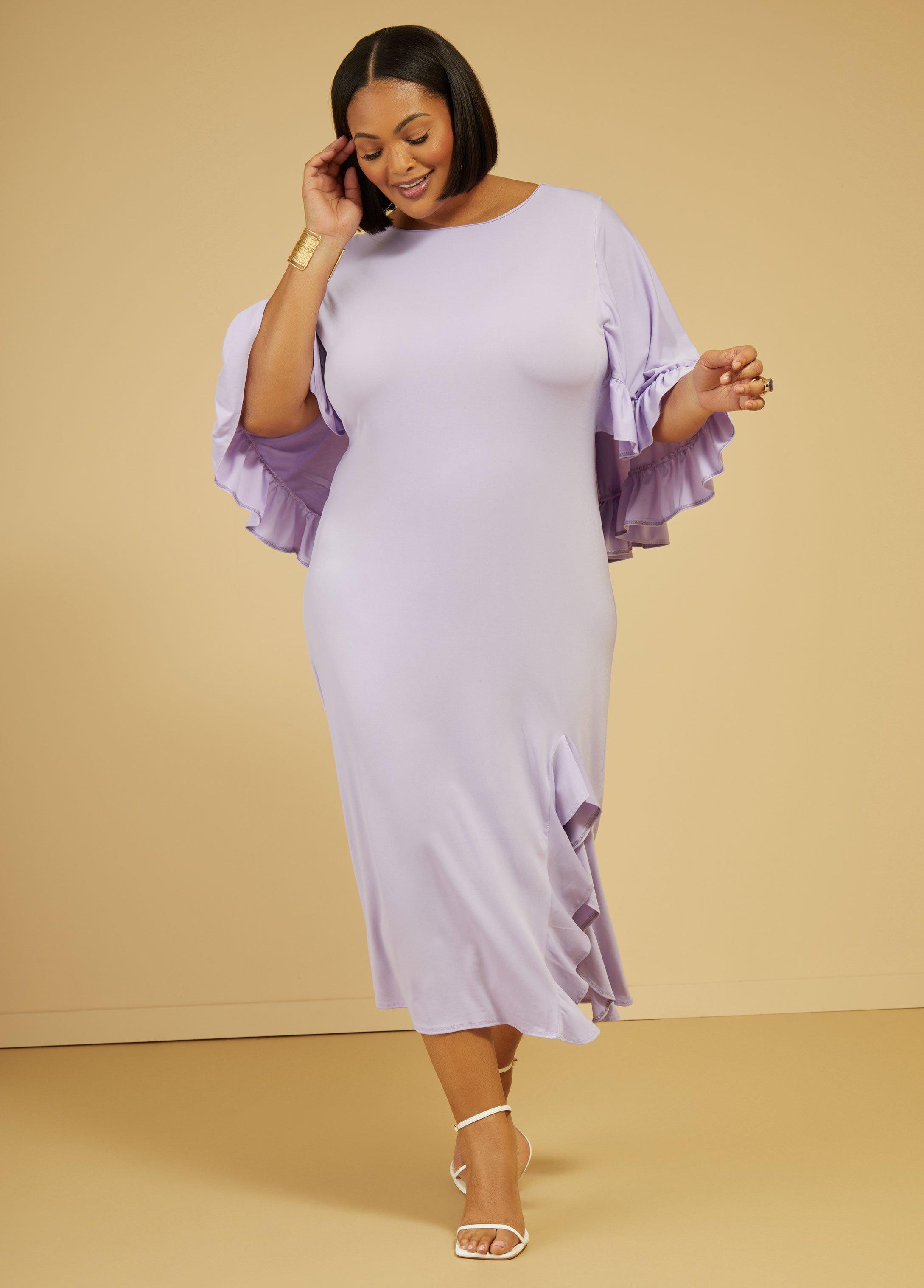 Ruffled Cape Effect Bodycon Dress Product Image