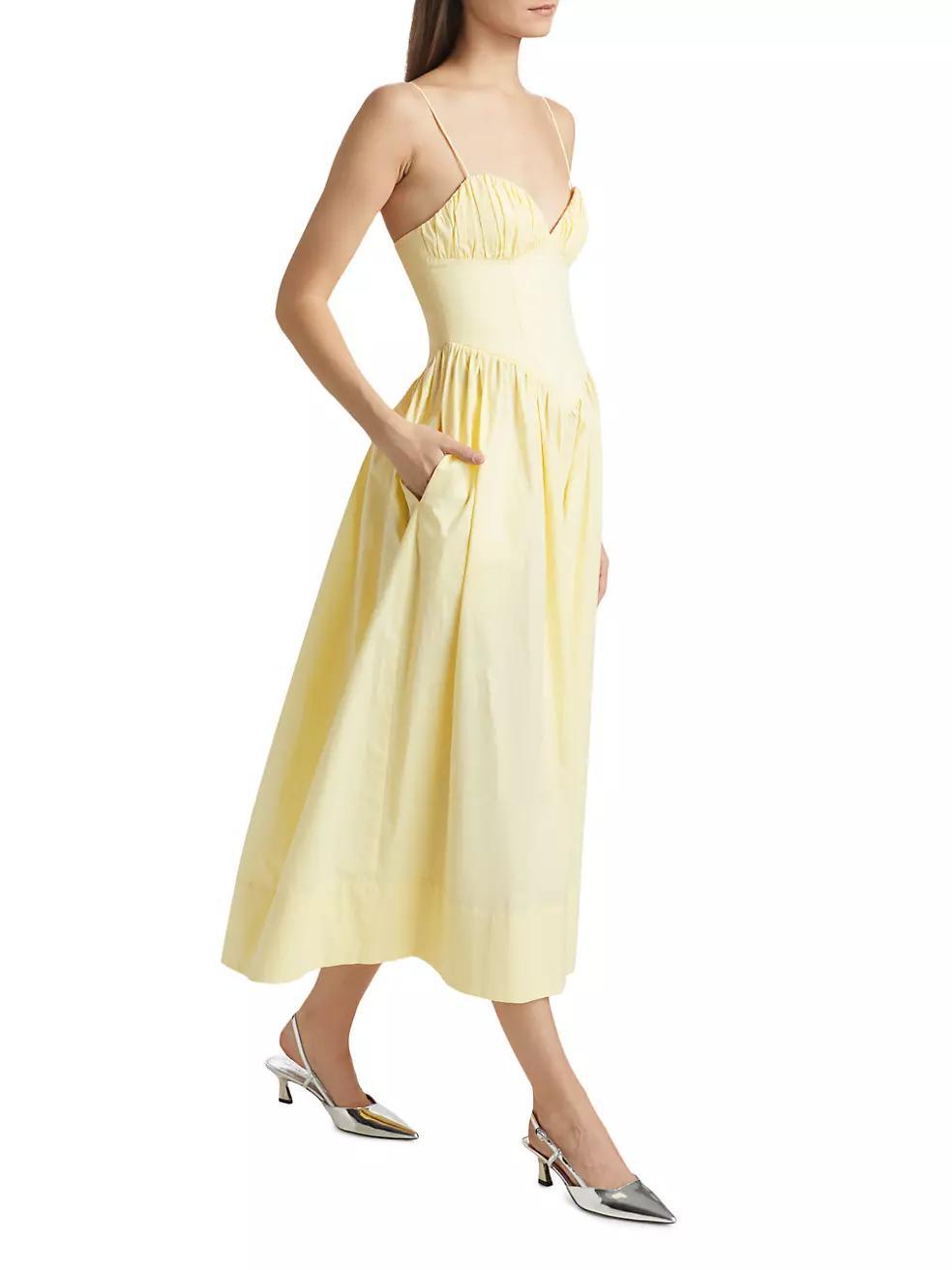 Carmine Cotton Fit & Flare Midi-Dress Product Image