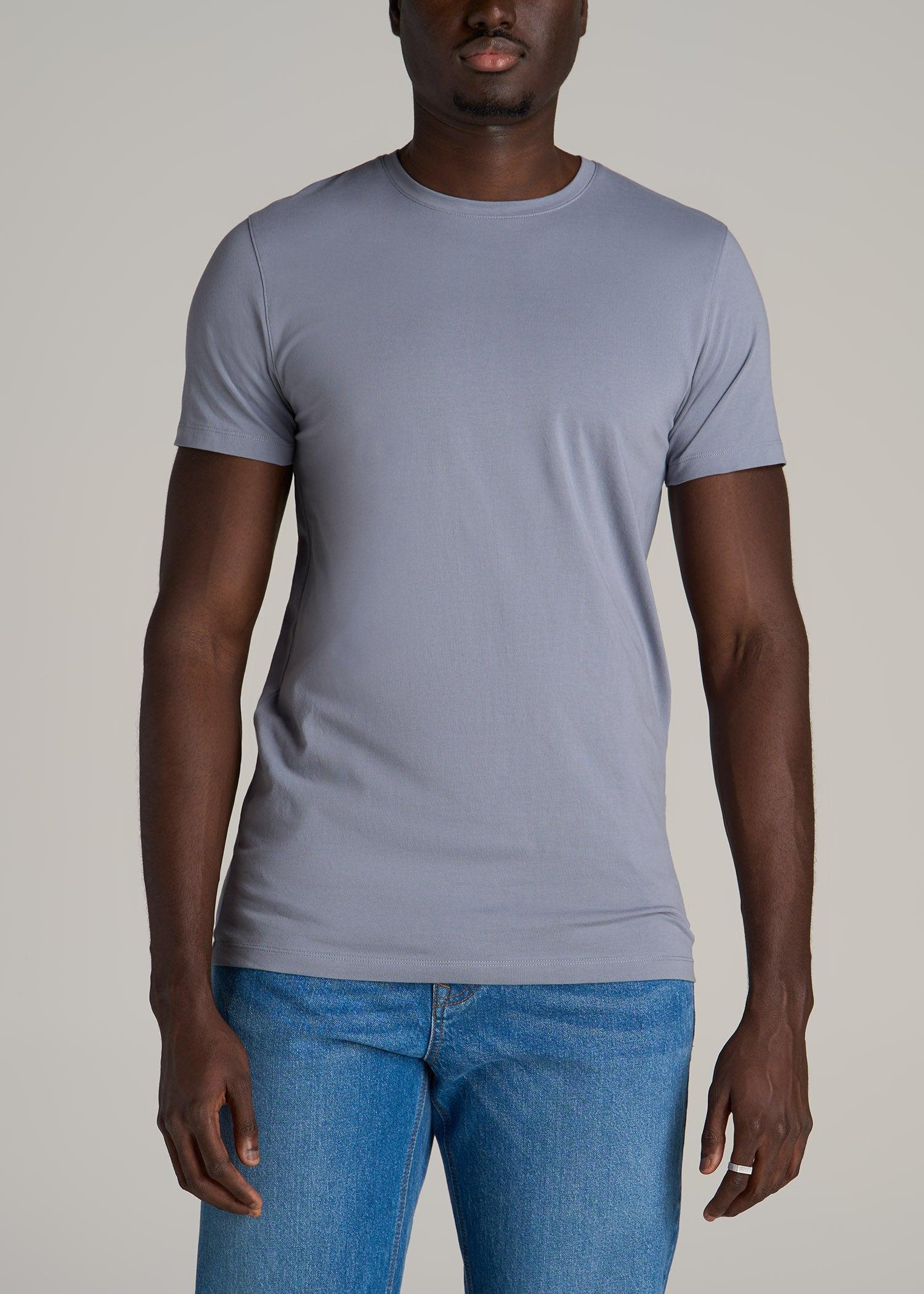 The Essential MODERN-FIT Crewneck Tee for Tall Men in Skyline Grey Product Image