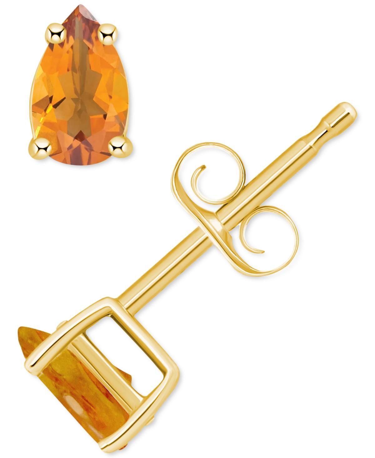 14k Gold Pear Shape Birthstone Stud Earrings, Women's, White Opal Oct Product Image