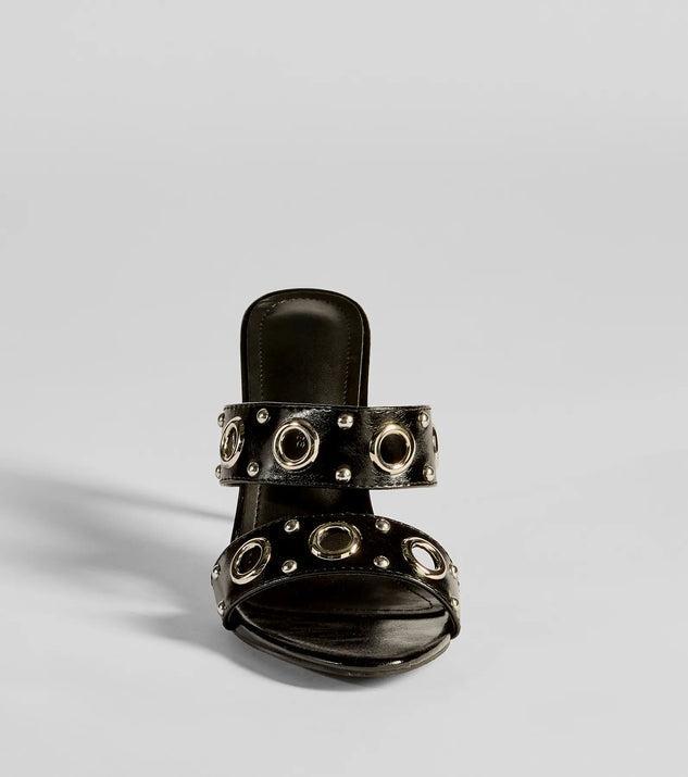 Stylish Edge Studded Strappy Stiletto Mules Product Image