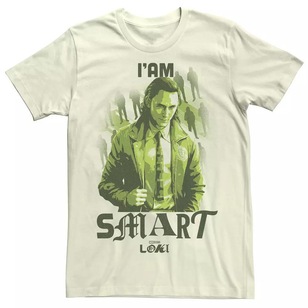 Men's Marvel Loki I'am Smart Green Hue Portrait Tee, Size: Medium, Natural Product Image