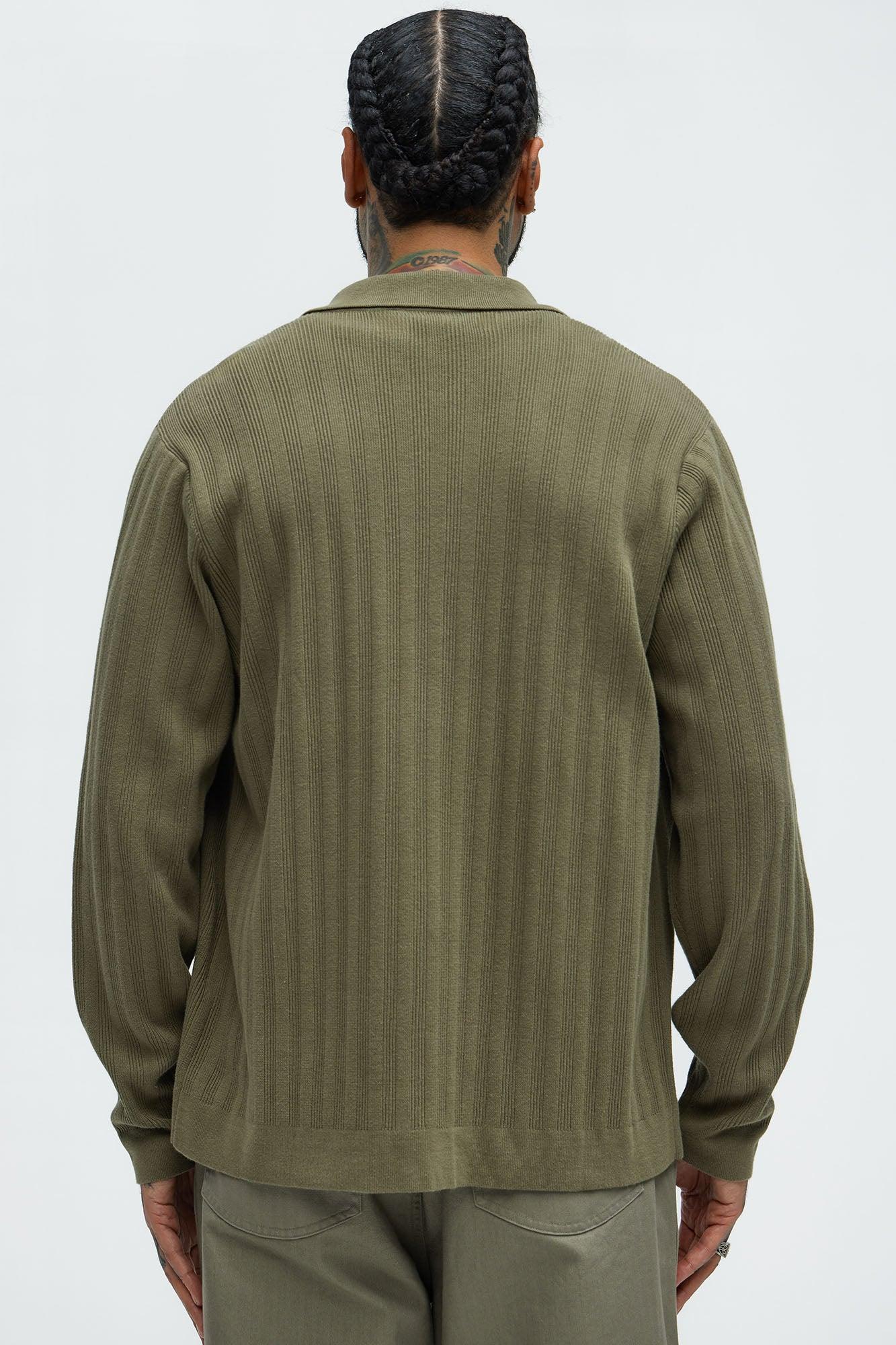 Always Knew Polo Cardigan - Olive Product Image