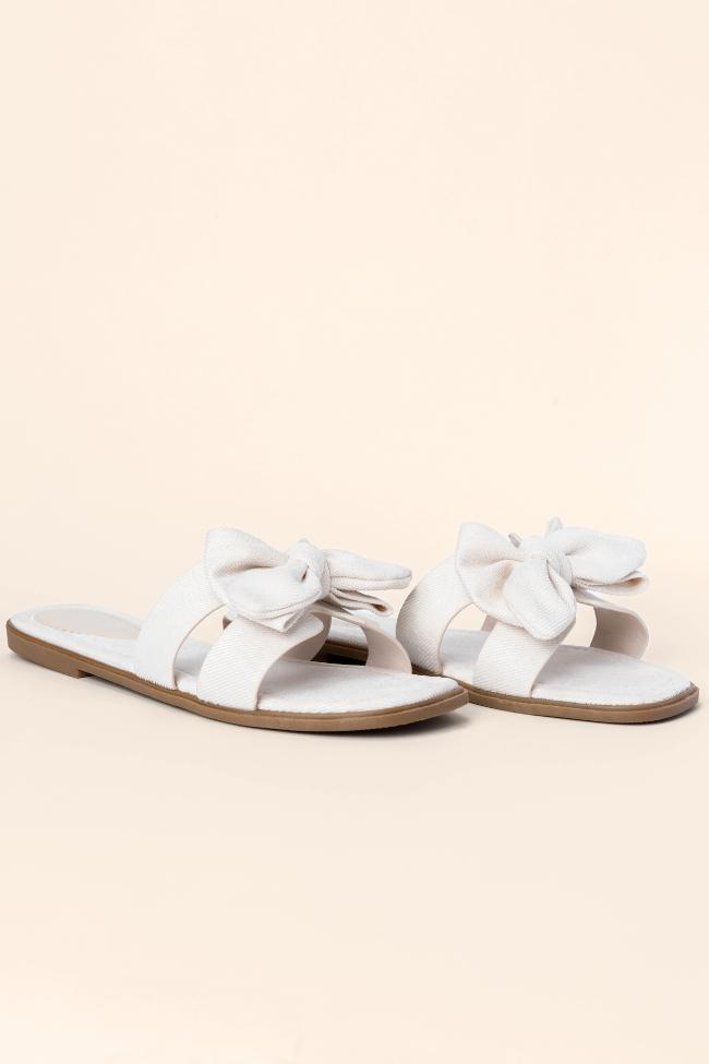 Reagan Ivory Bow Sandals FINAL SALE Product Image