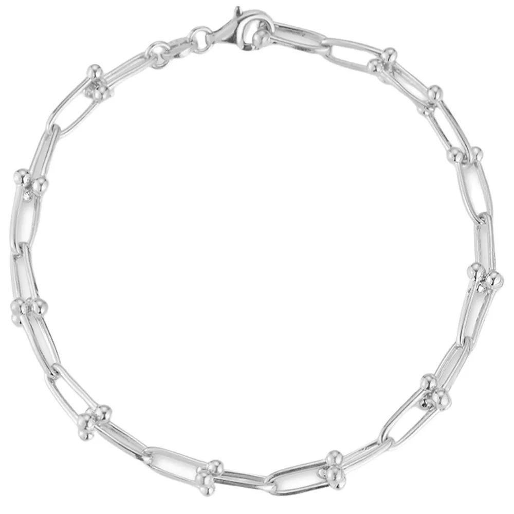 Sunkissed Sterling 14k Gold Over Silver Stirrup Link Bracelet, Women's, Size: 7", Silver Tone Product Image