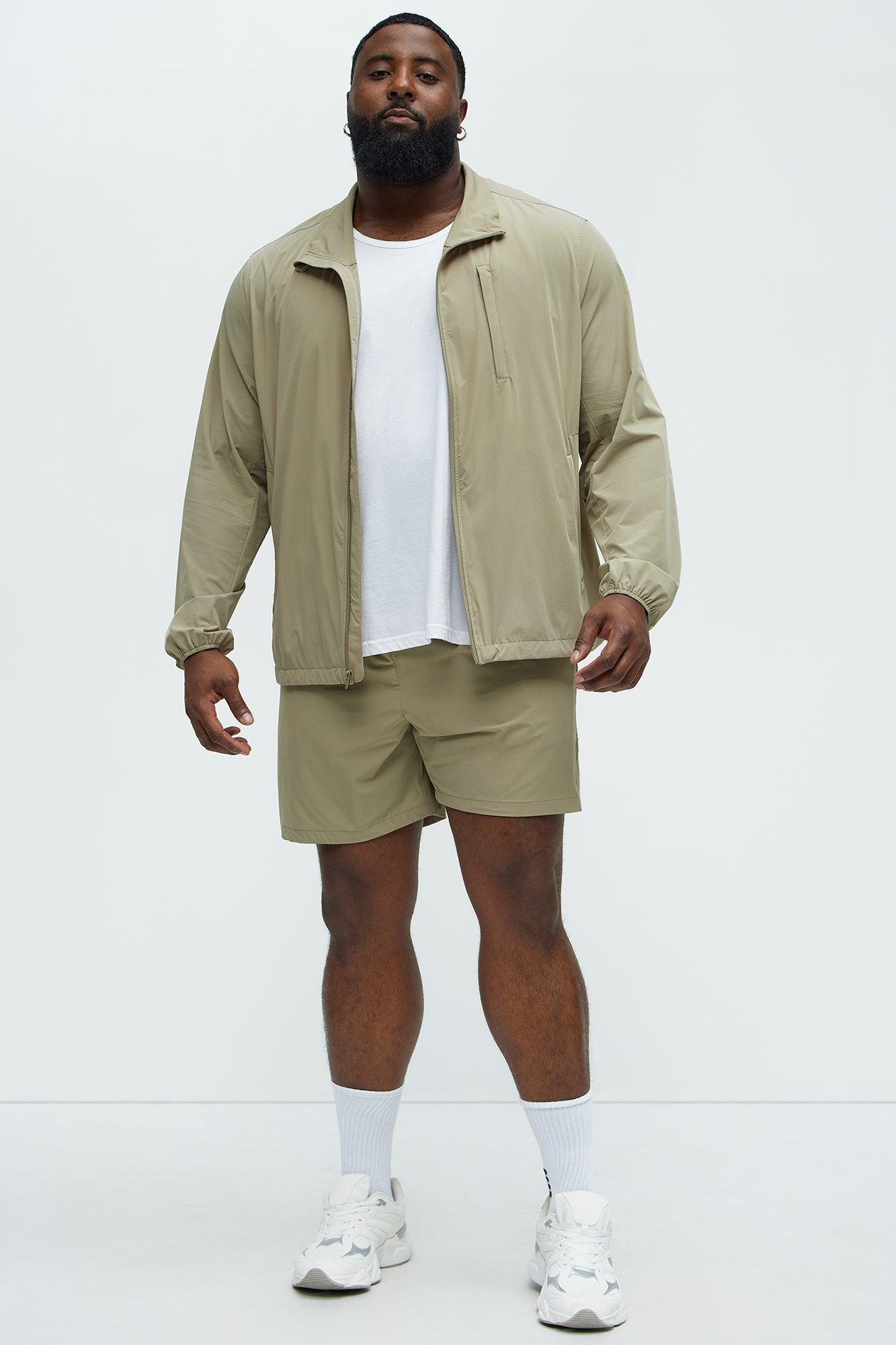 Lightweight Stretch Running Windbreaker Jacket - Taupe Product Image