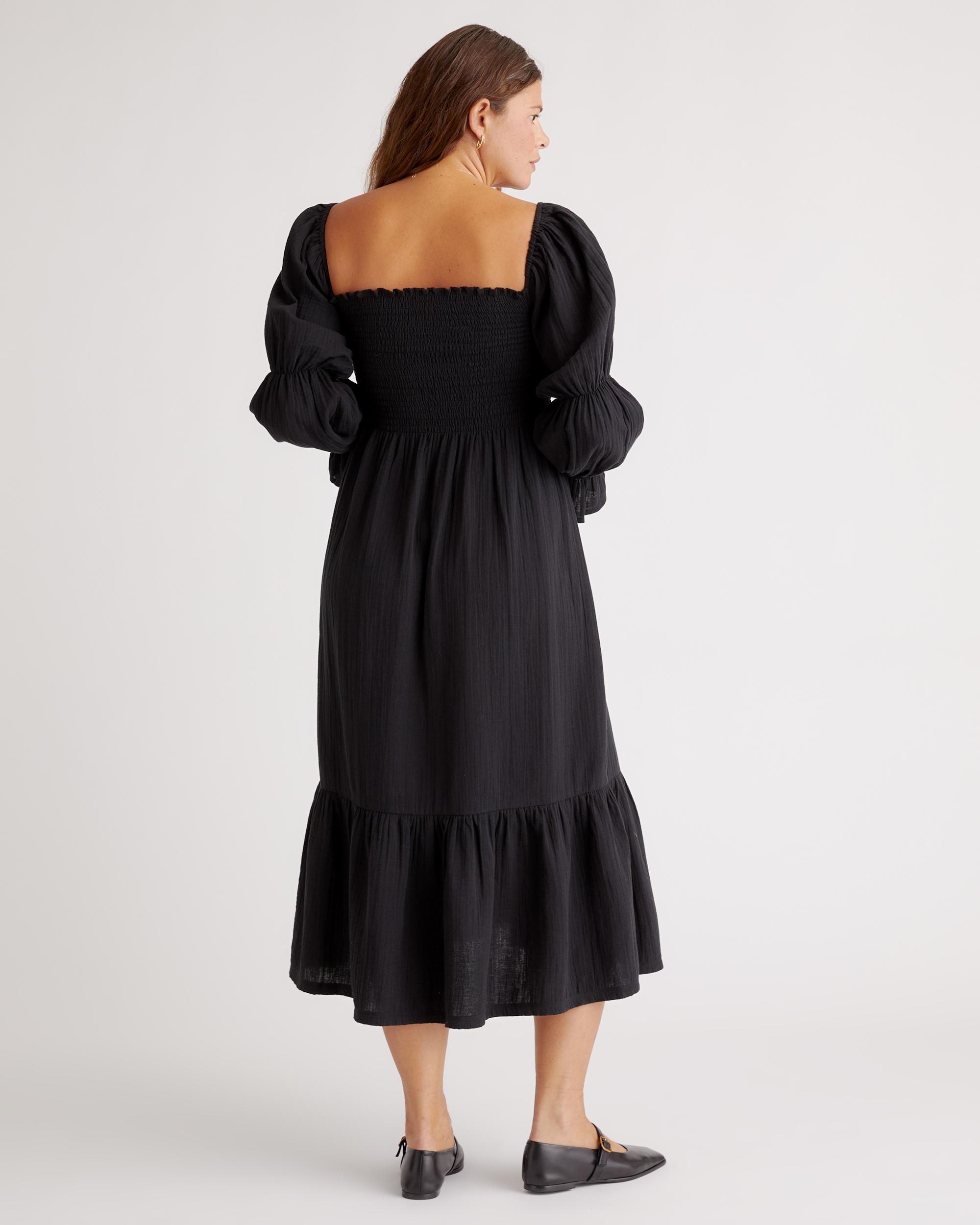 Quince | Women's Gauze Maternity Smocked Midi Dress Size XS, Organic Cotton Product Image