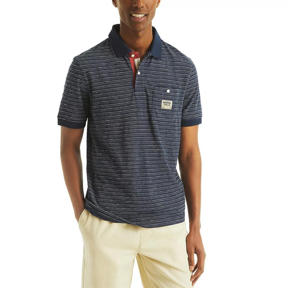 Men's Nautica Johnny Classic Fit Collar Polo, Size: Medium, Red Stripe Product Image