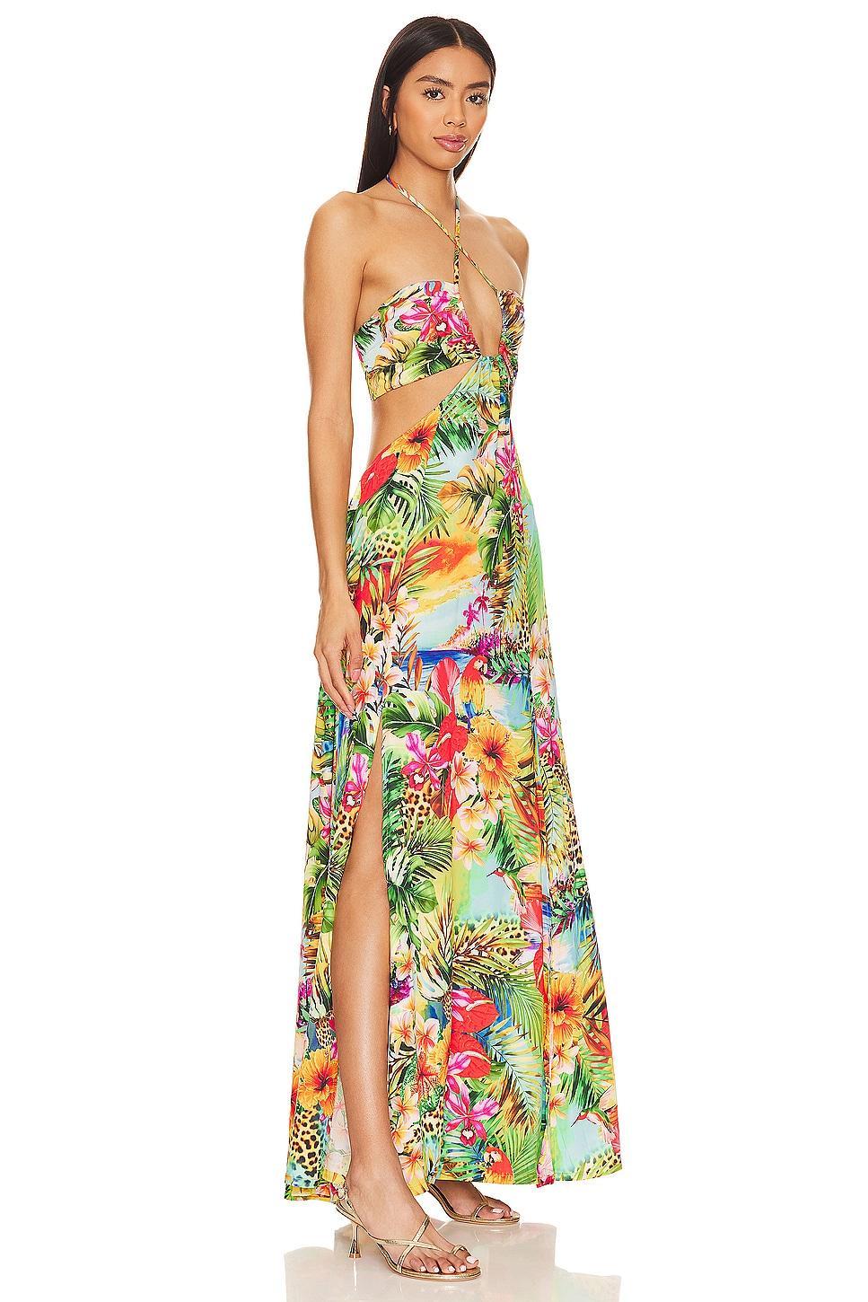 Birds Of Paradise Bandeau Cut Out Front Slit Dress Luli Fama Product Image