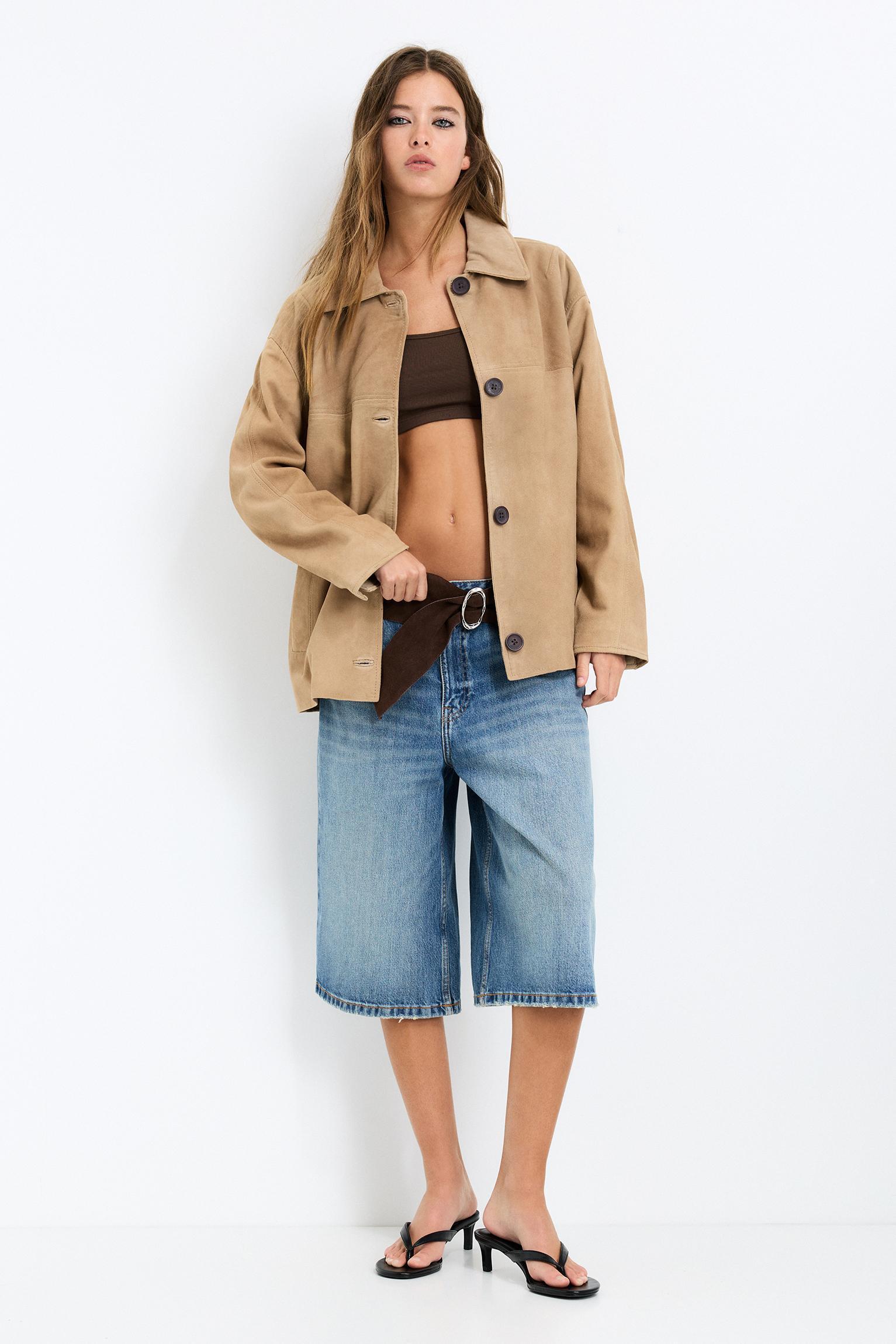 100% suede leather jacket Product Image