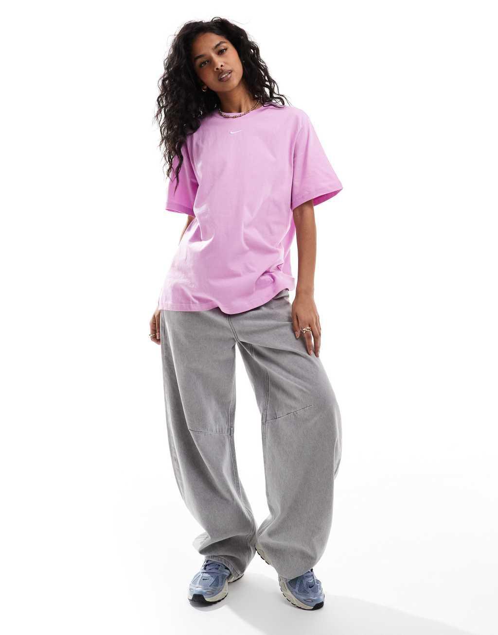 Nike Essential oversized T-shirt in pink Product Image