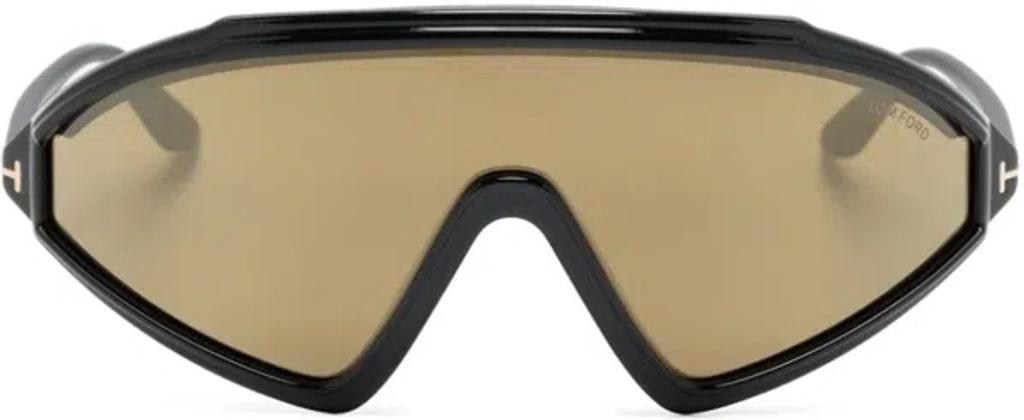 TOM FORD Black Lorna Sunglasses In Shiny Black Product Image