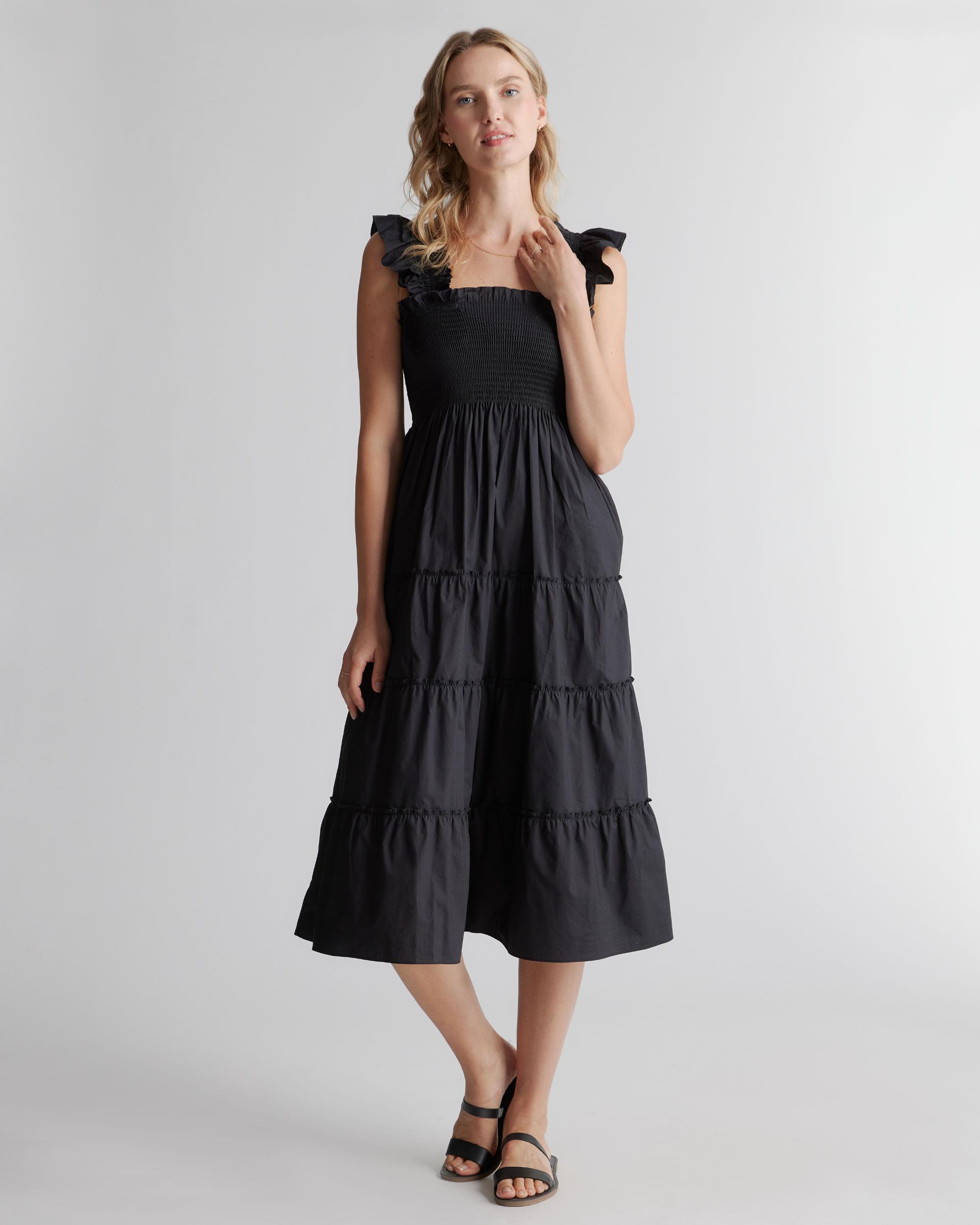 Quince | Women's Smocked Midi Dress Organic Cotton Product Image