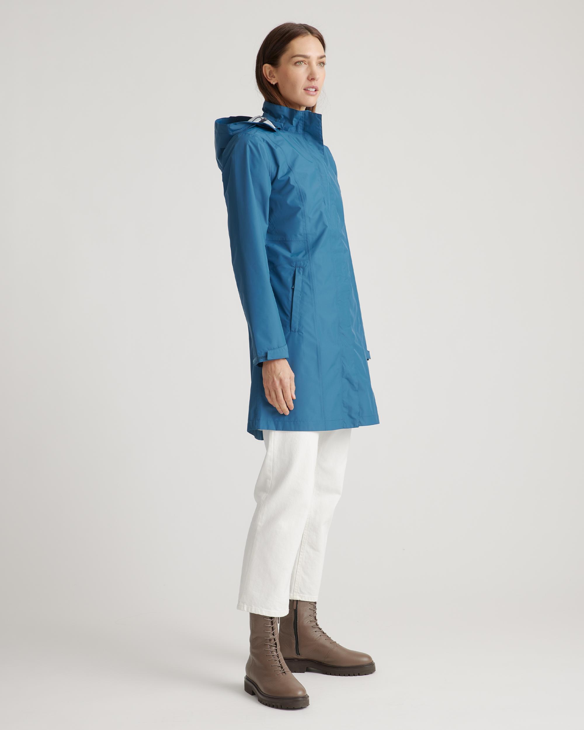 Quince | Women's Weatherproof Long Rain Shell Jacket Size XS, Polyester/Recycled Polyester Blend Product Image