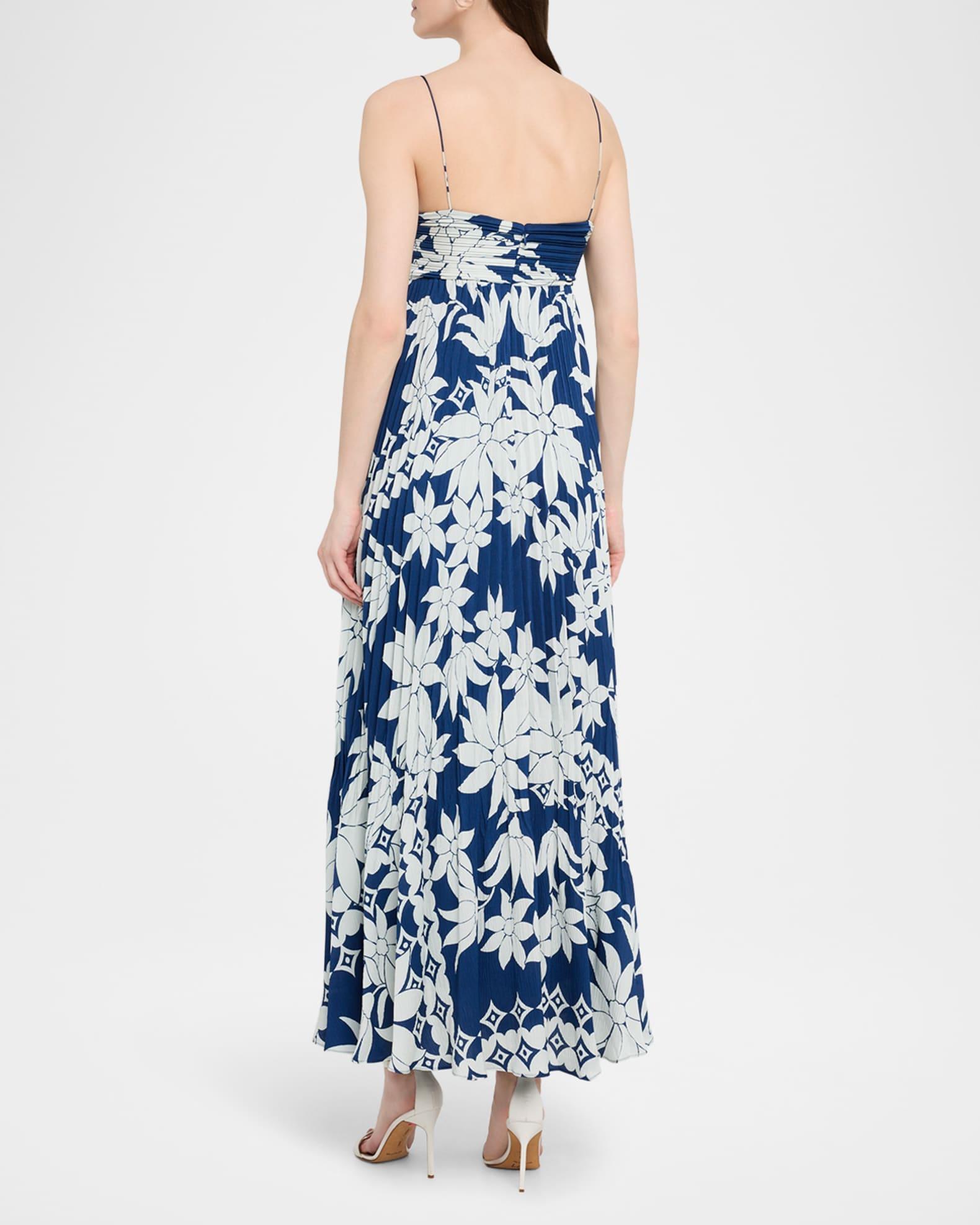Avery Pleated Floral-Print Empire Maxi Dress Product Image