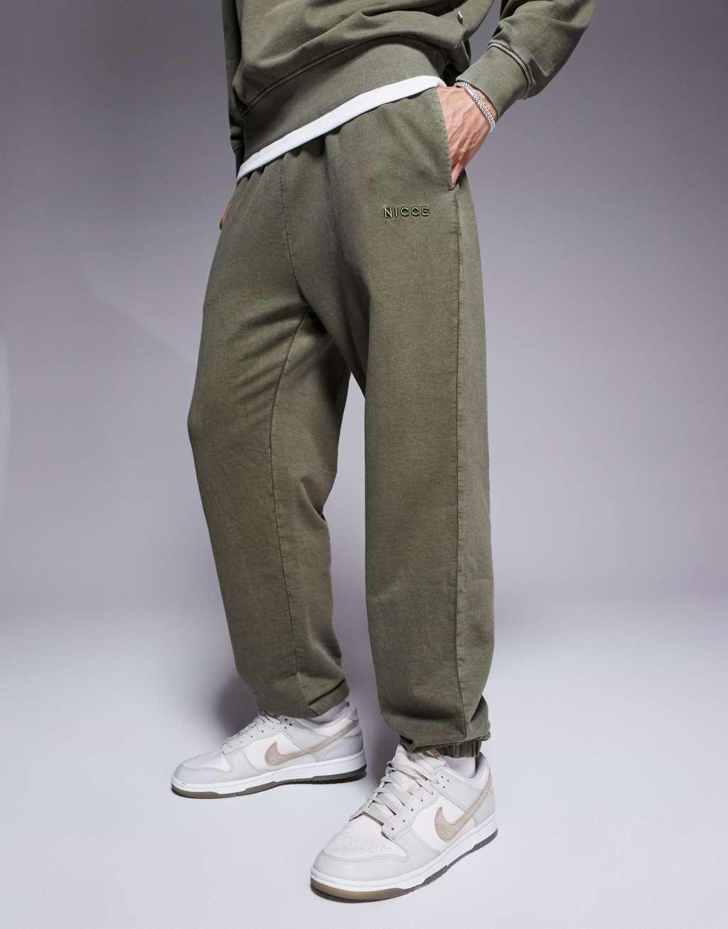 Nicce washed sweatpants in khaki - part of a set Product Image
