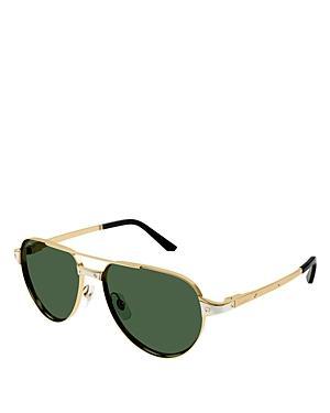 Mens Stripe Logo Metal Aviator Sunglasses Product Image