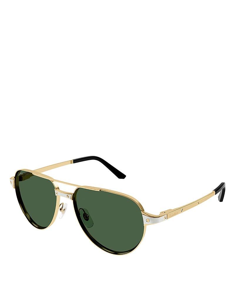 Mens Stripe Logo Metal Aviator Sunglasses Product Image