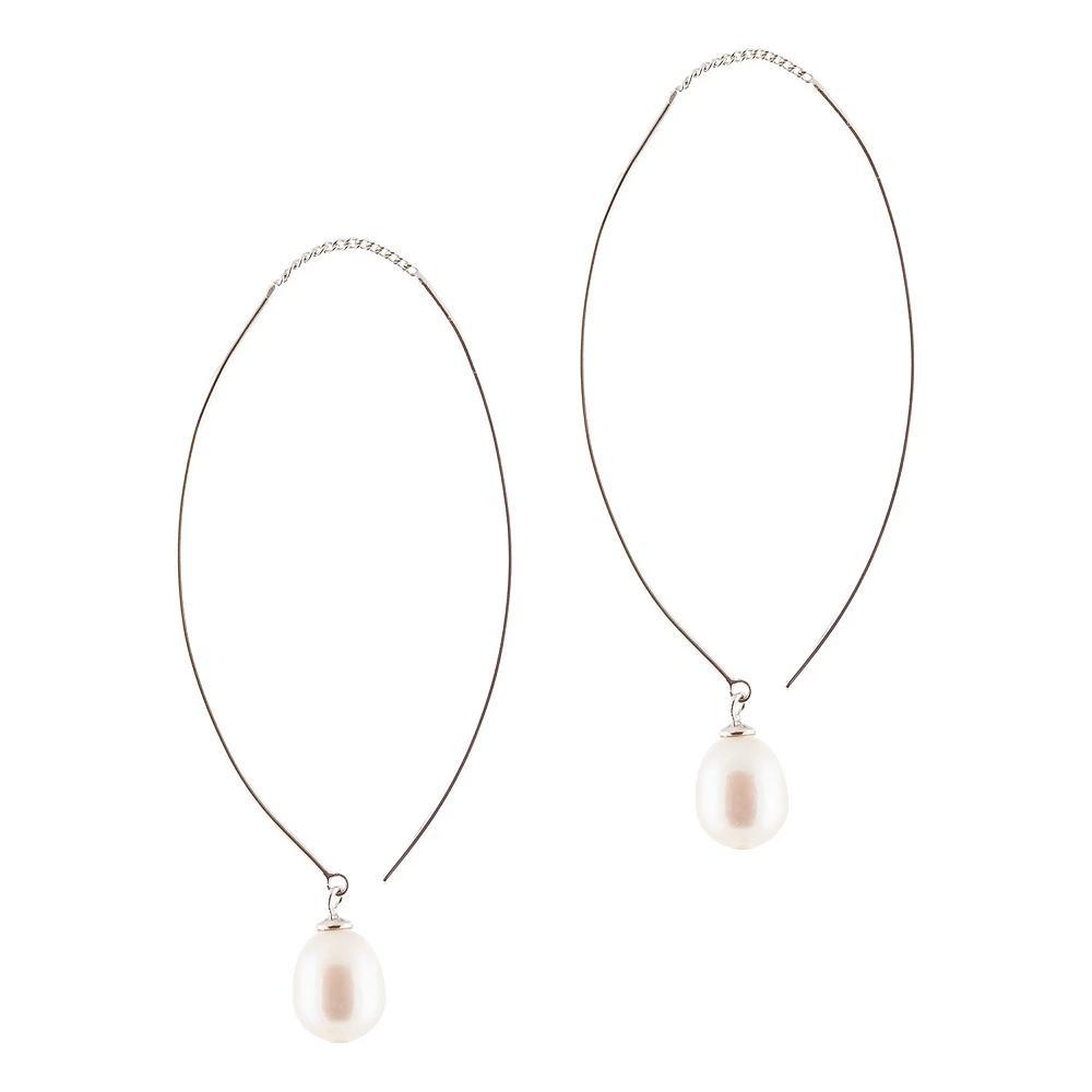 Sterling Silver Freshwater Pearl Dangle Earrings, Women's, Size: 7.5" Product Image
