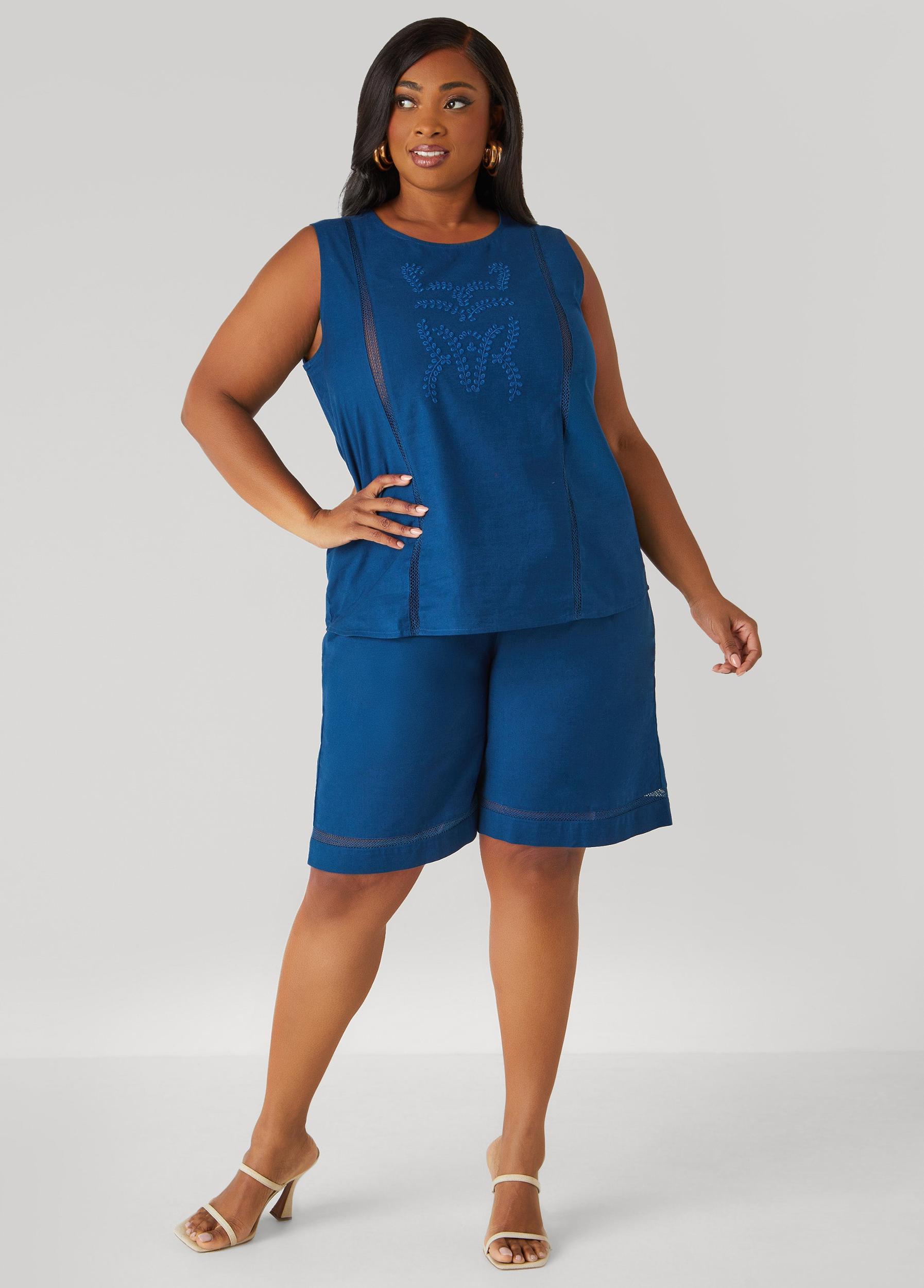 Embroidered Cotton And Linen Top Product Image