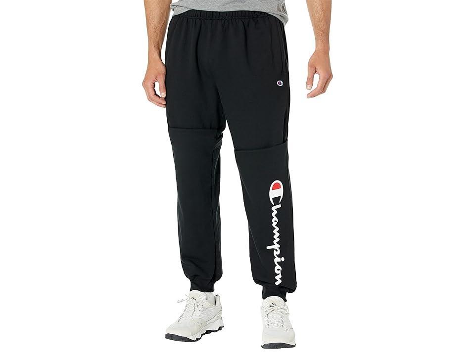Mens Champion Powerblend Joggers, Script Logo (Big & Tall) Oxford Grey 4XB Product Image