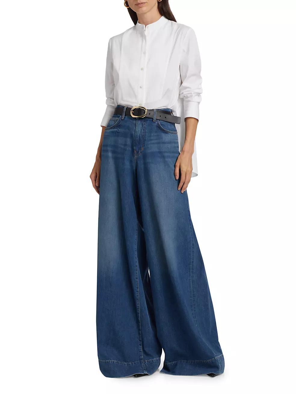 Naya Cotton-Blend Stand-Collar Shirt Product Image