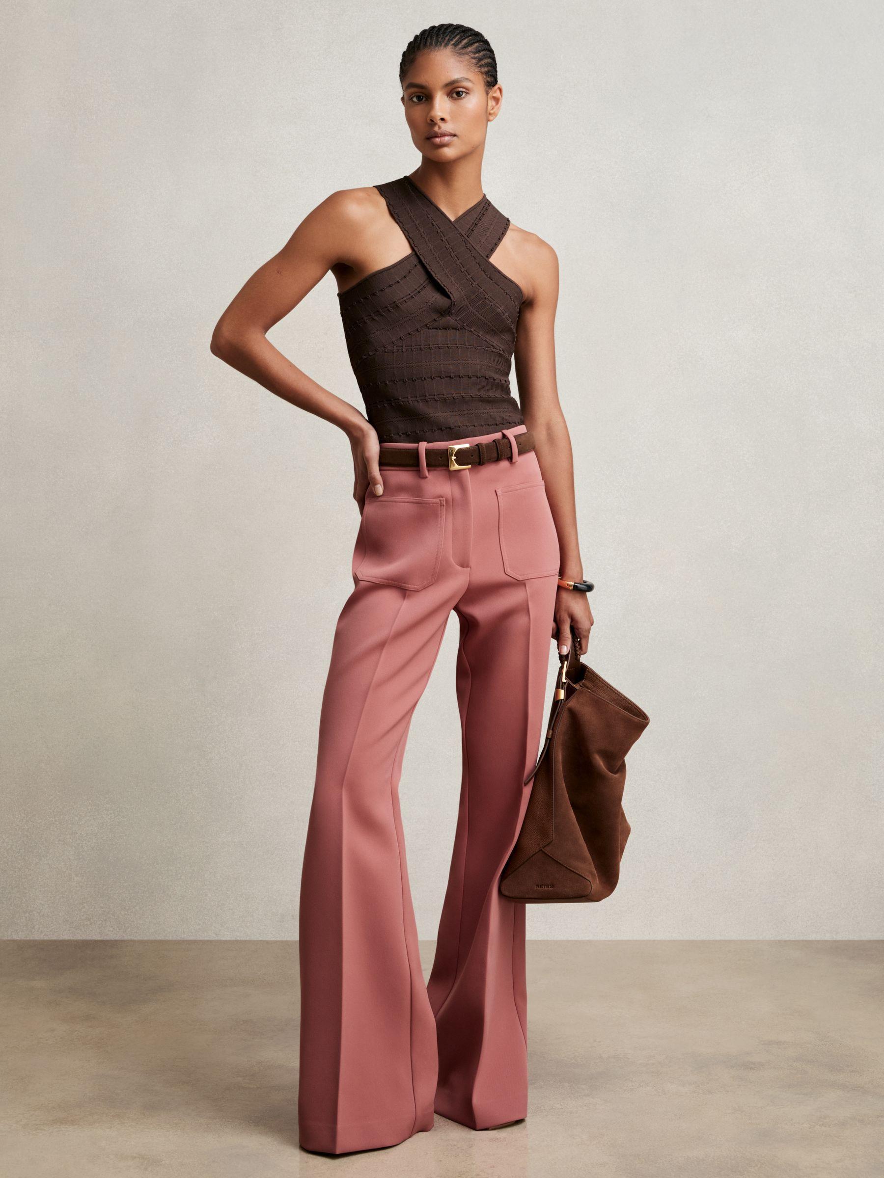 Petite Cotton Craft-Stitch Shirred Midi Dress in Khaki Product Image