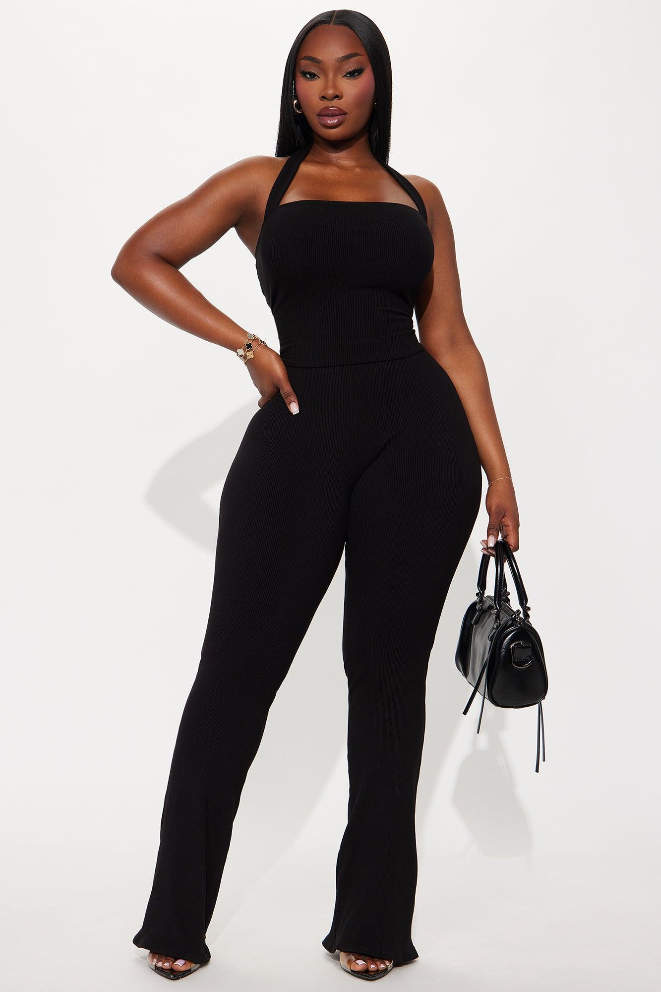 Amara Snatched Halter Jumpsuit - Black Product Image