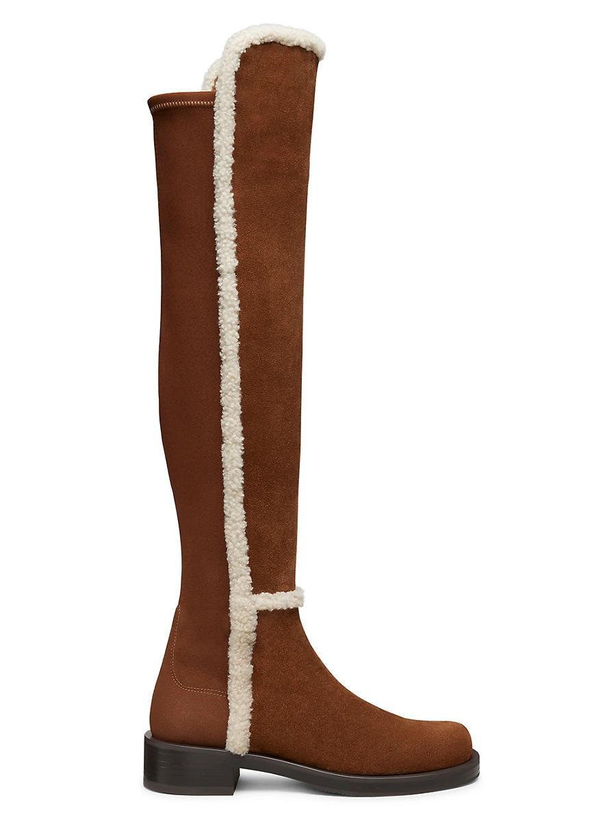 Womens 5050 Bold Shearling & Suede Over-The-Knee Boots Product Image