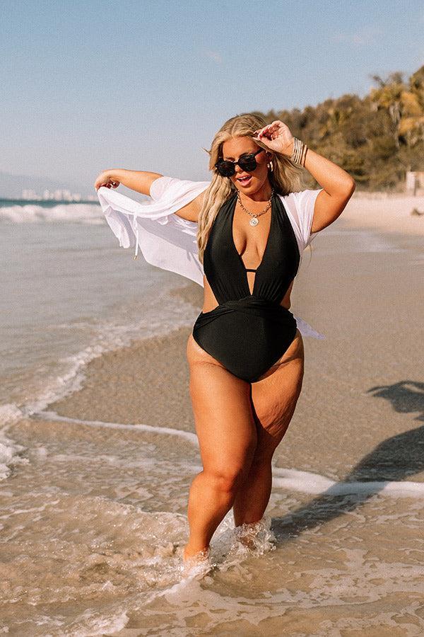 See You Poolside Mesh Cover Up in White Curves Product Image