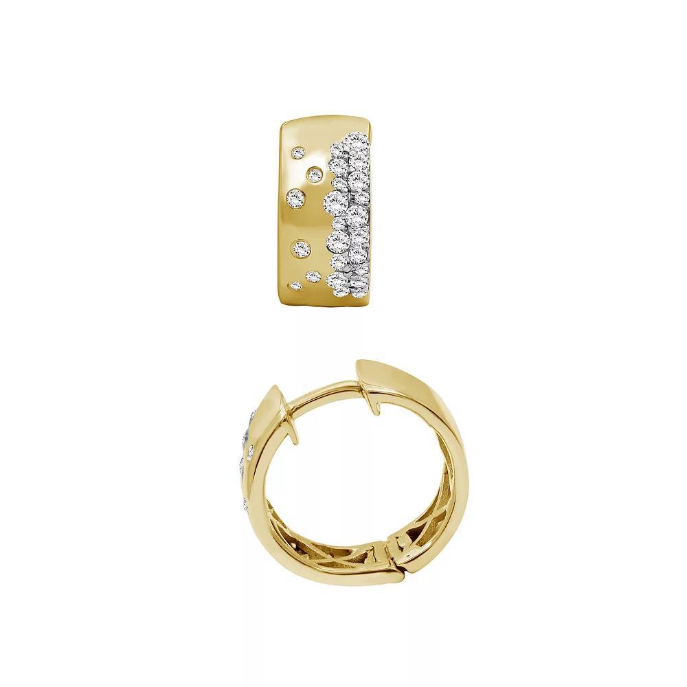 Jewelexcess 14k Gold Over Silver 1/2 Carat T.W. Diamond Hoop Earrings, Women's, Gold Tone Product Image