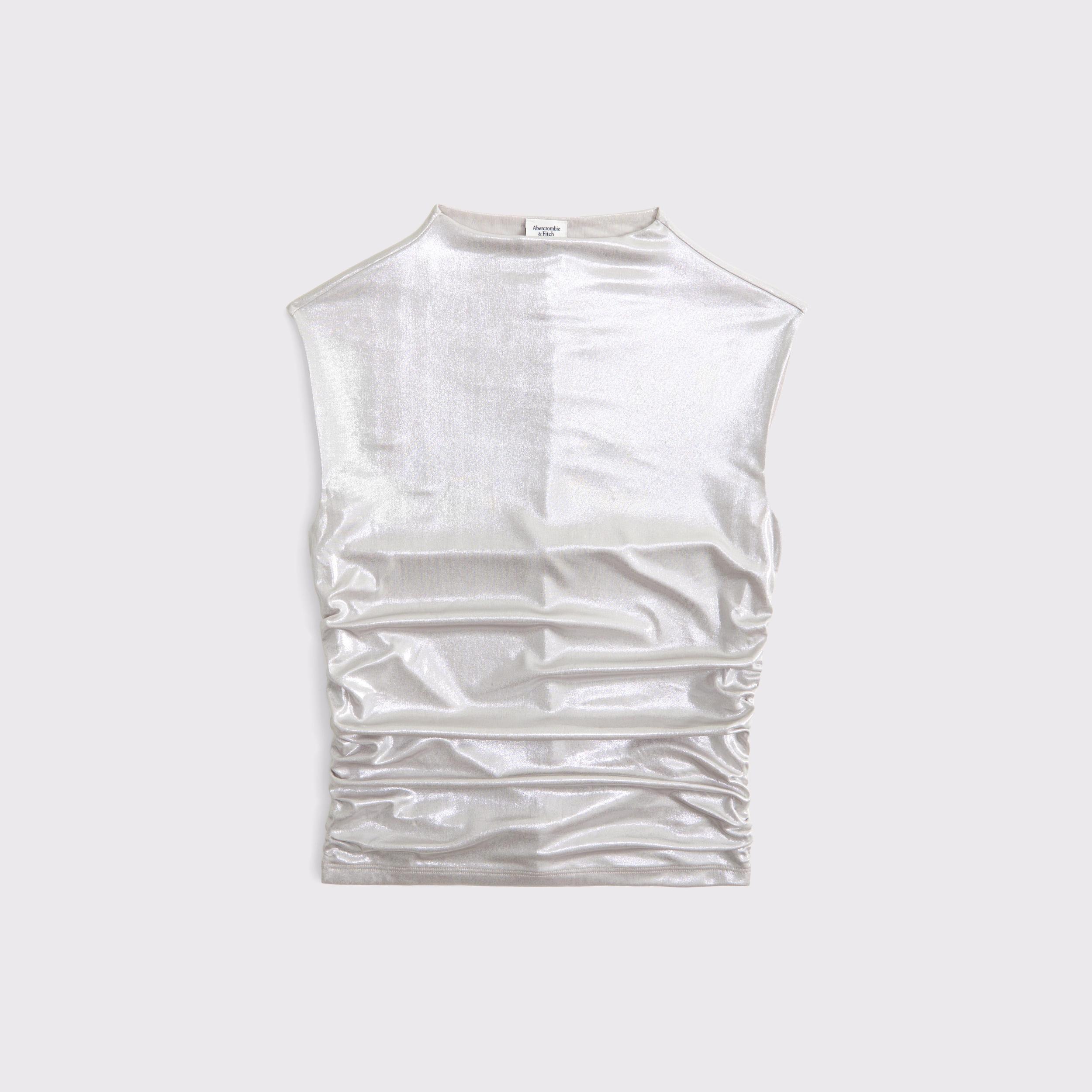 Long-Sleeve Grown-On Mockneck Top Product Image