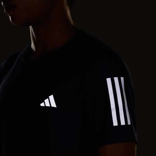 Mens adidas Own The Run Short Sleeve Tee Aurora Red Product Image