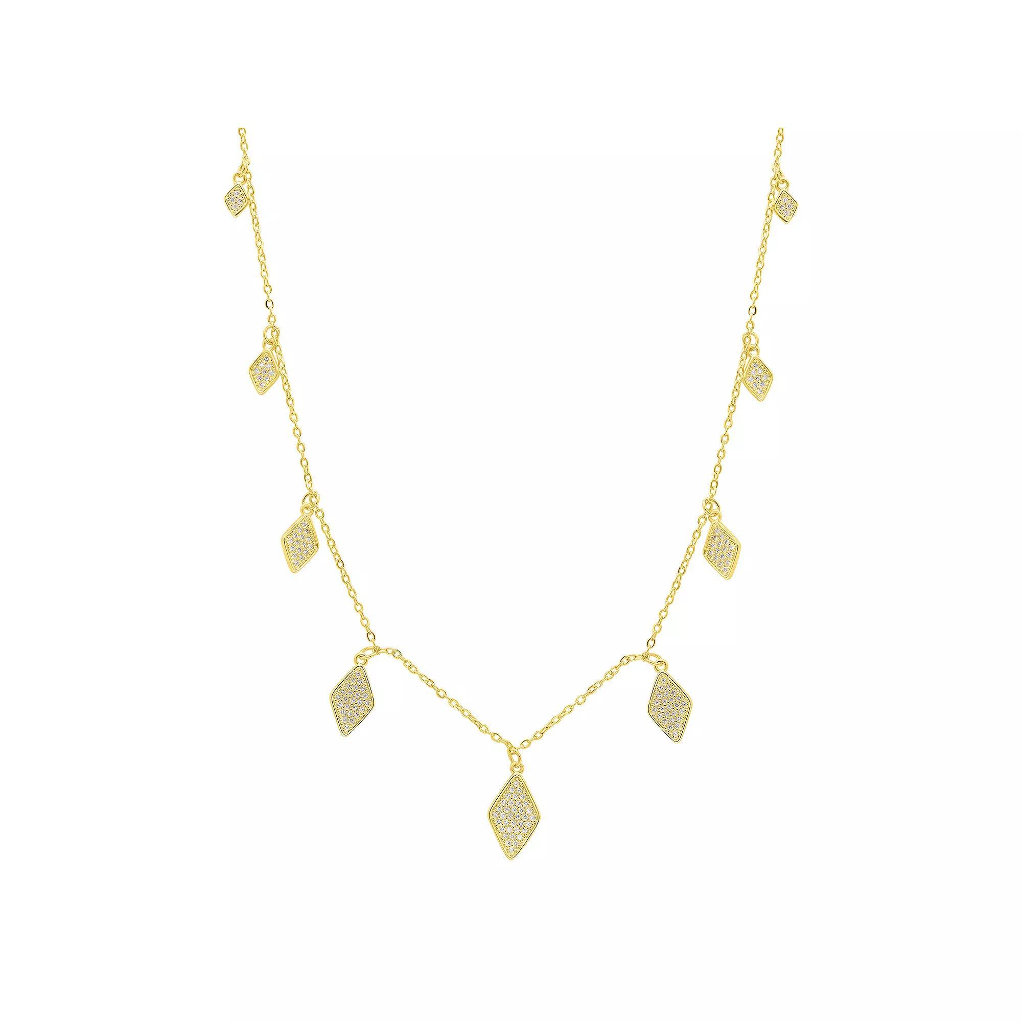 Adornia 14k Gold Tone Diamond-Shape Drop Confetti Necklace, Womens Product Image