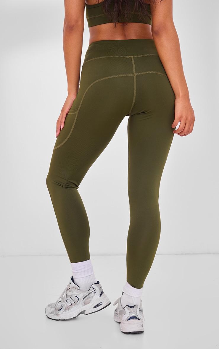 Khaki Pocket Detail Sculpt Leggings Product Image
