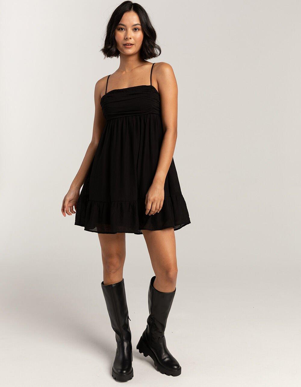 RSQ Womens Empire Texture Slip Dress - BLACK Product Image