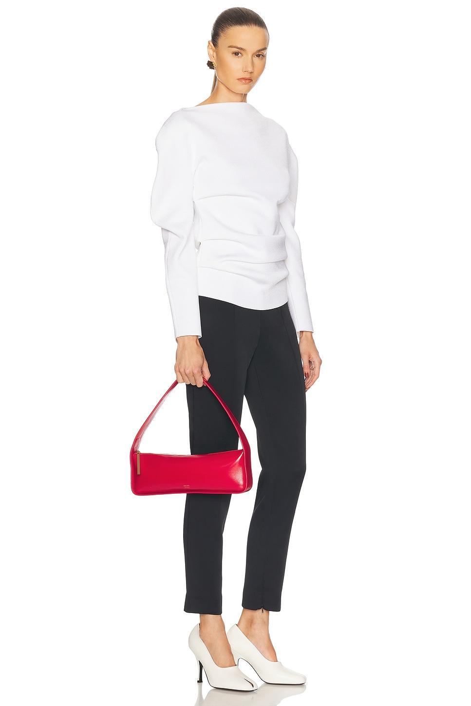 KHAITE Lori Crackle Patent Leather Shoulder Bag In Red Product Image