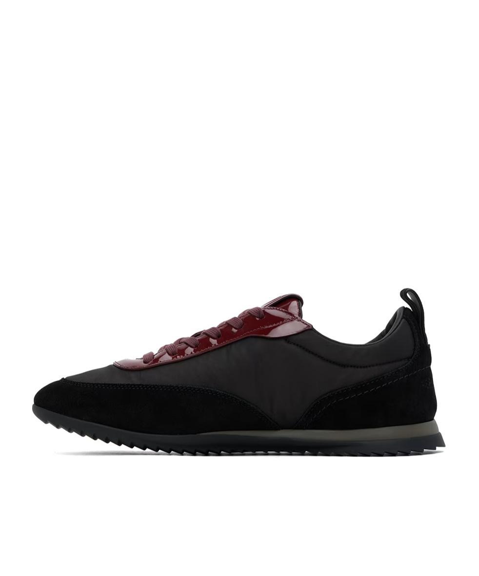 FERRAGAMO Spliced Lace-up Low-upper Sneakers In Black Product Image