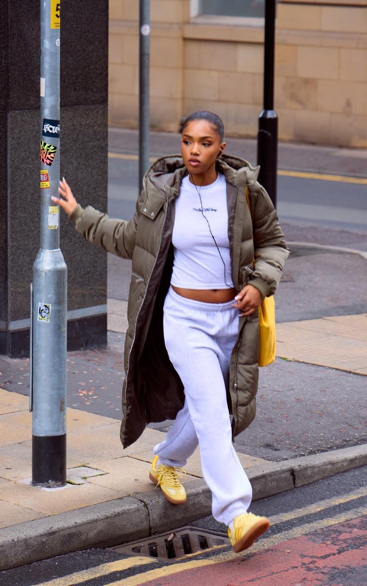Khaki Hooded Maxi Puffer Coat Product Image