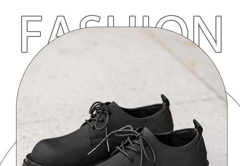 Faux Leather Lace-Up Oxford Shoes Product Image