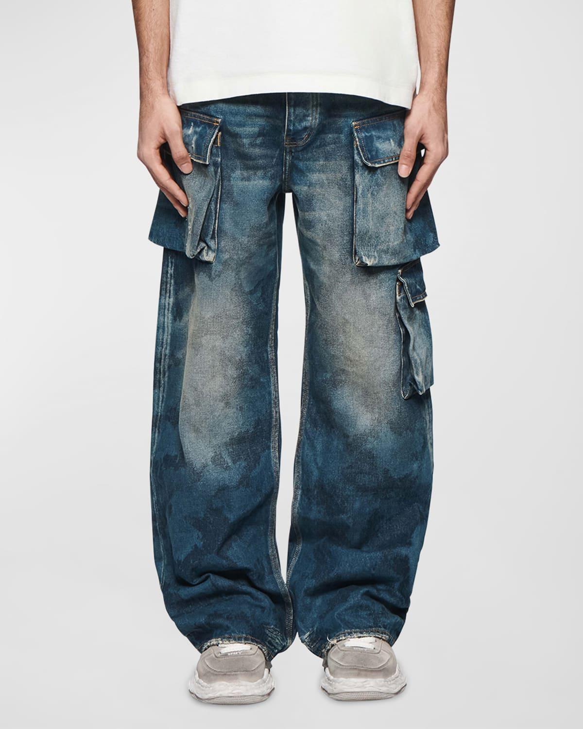 Mens D-Triple Denim Cargo Jeans Product Image