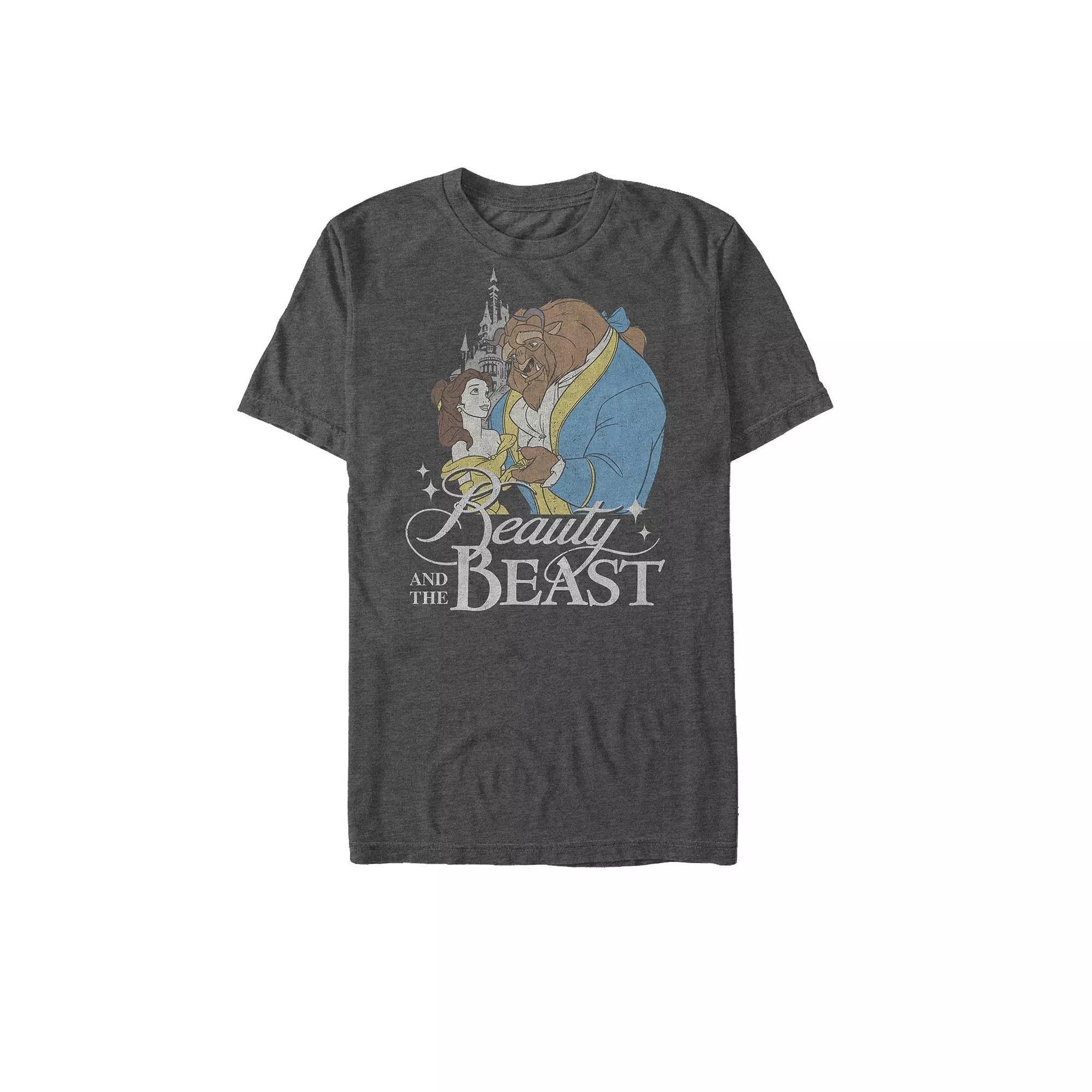Disneys Beauty and the Beast Classic Couple Mens Tee Grey Heather Product Image
