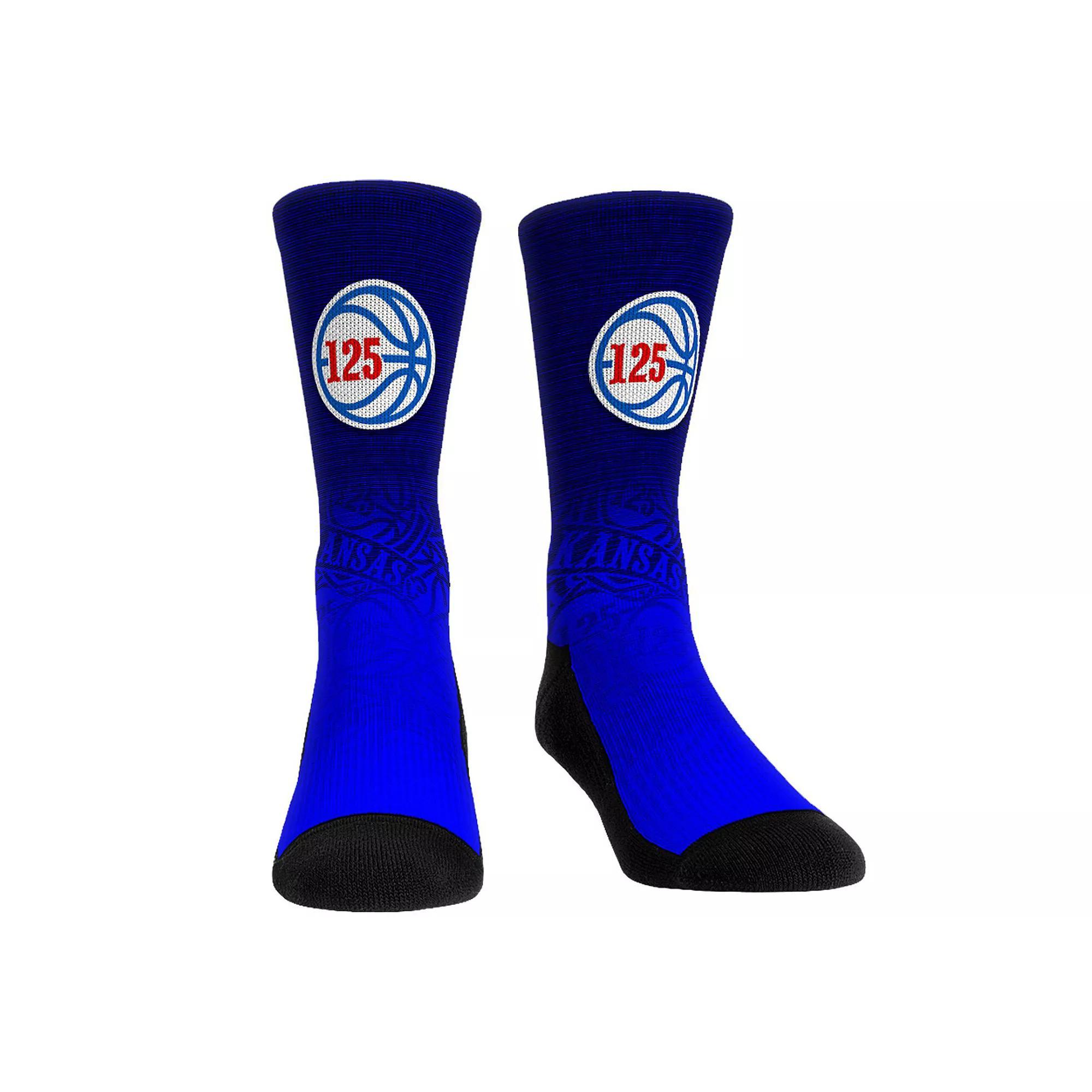 Rock Em Socks Kansas Jayhawks 125th Season Lines Basketball Crew Socks, Men's, Size: Small/Medium, Team Product Image