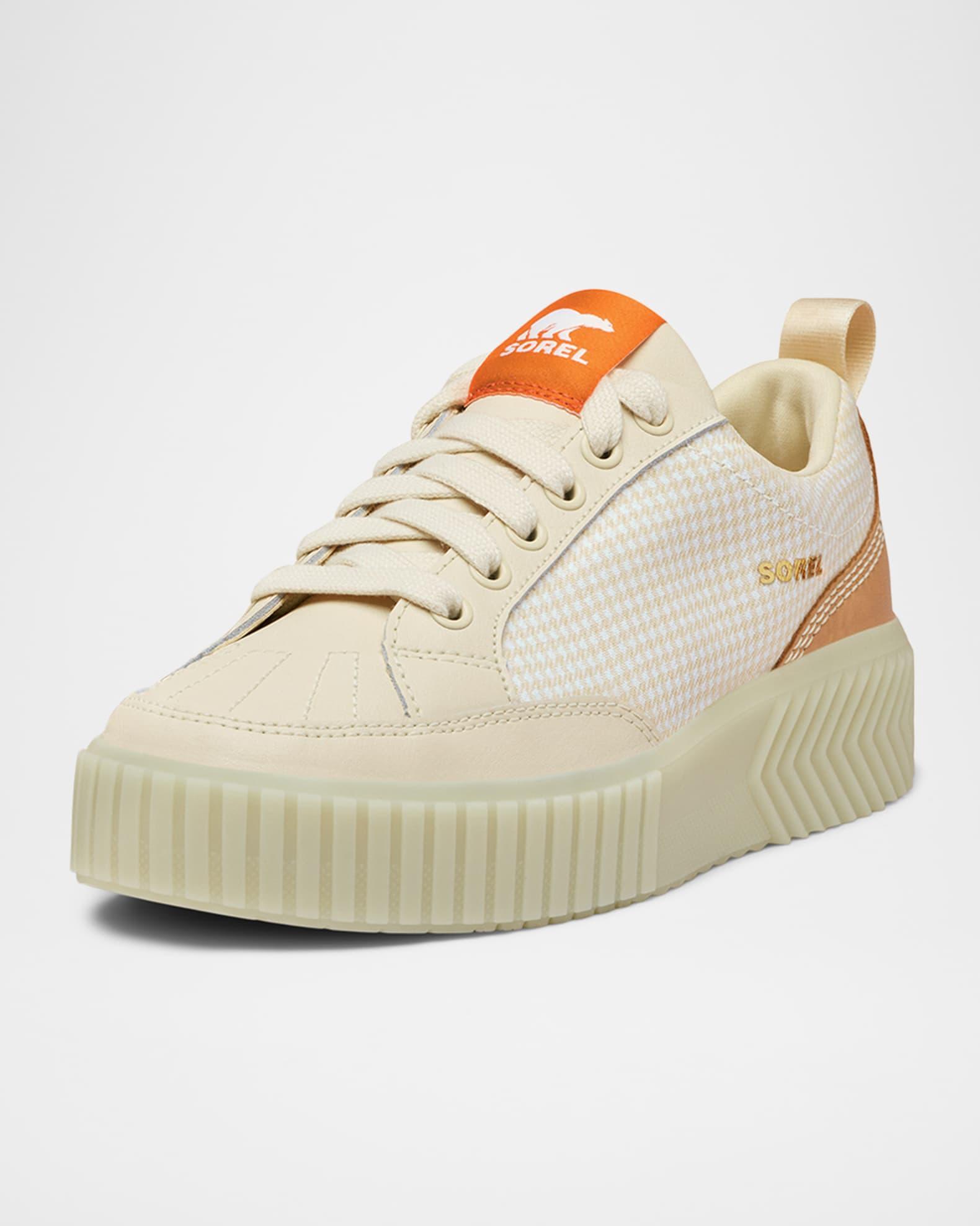 Ona Ave Check Mixed Leather Sneakers Product Image