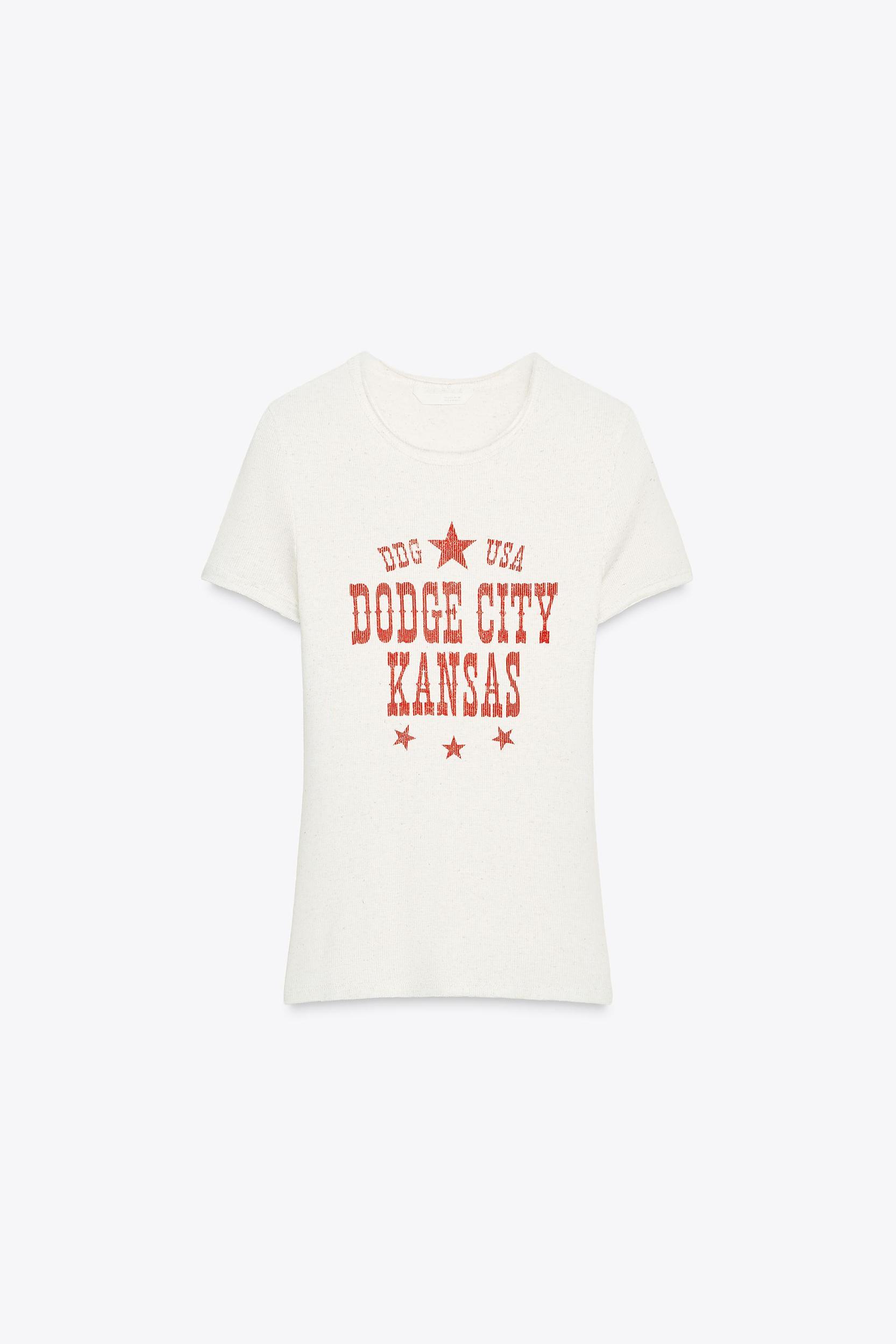 RIBBED TEXT T-SHIRT Product Image