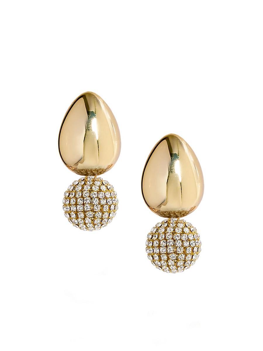 Womens La Dolce Vita Tulia 18K-Gold-Plated, Wood & Rhinestone Drop Earrings Product Image