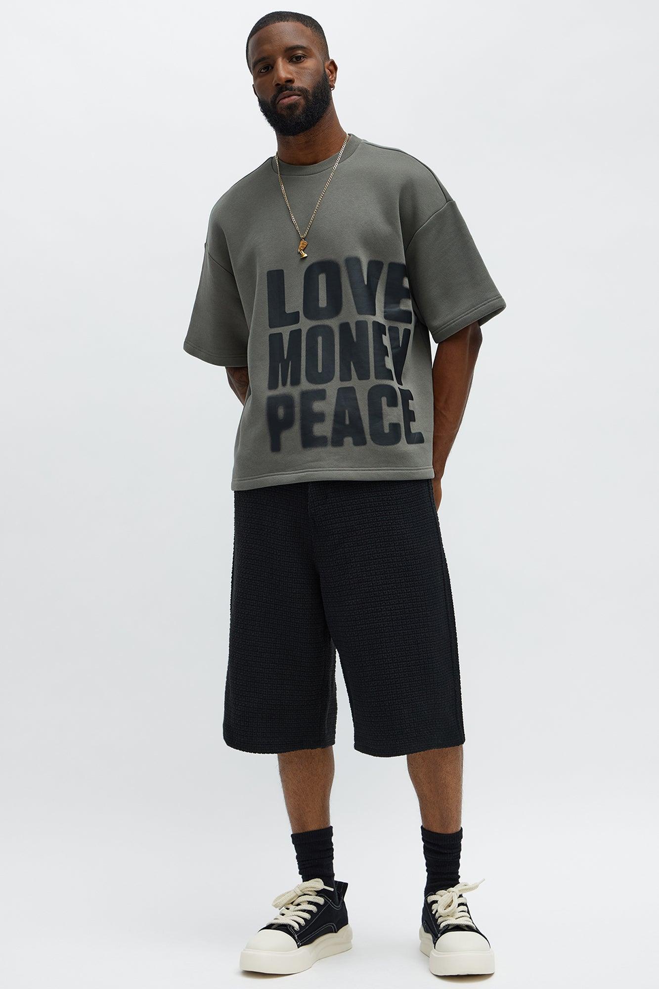 Tyson Oversized Spray Paint Short Sleeve Tee - Dark Grey Product Image