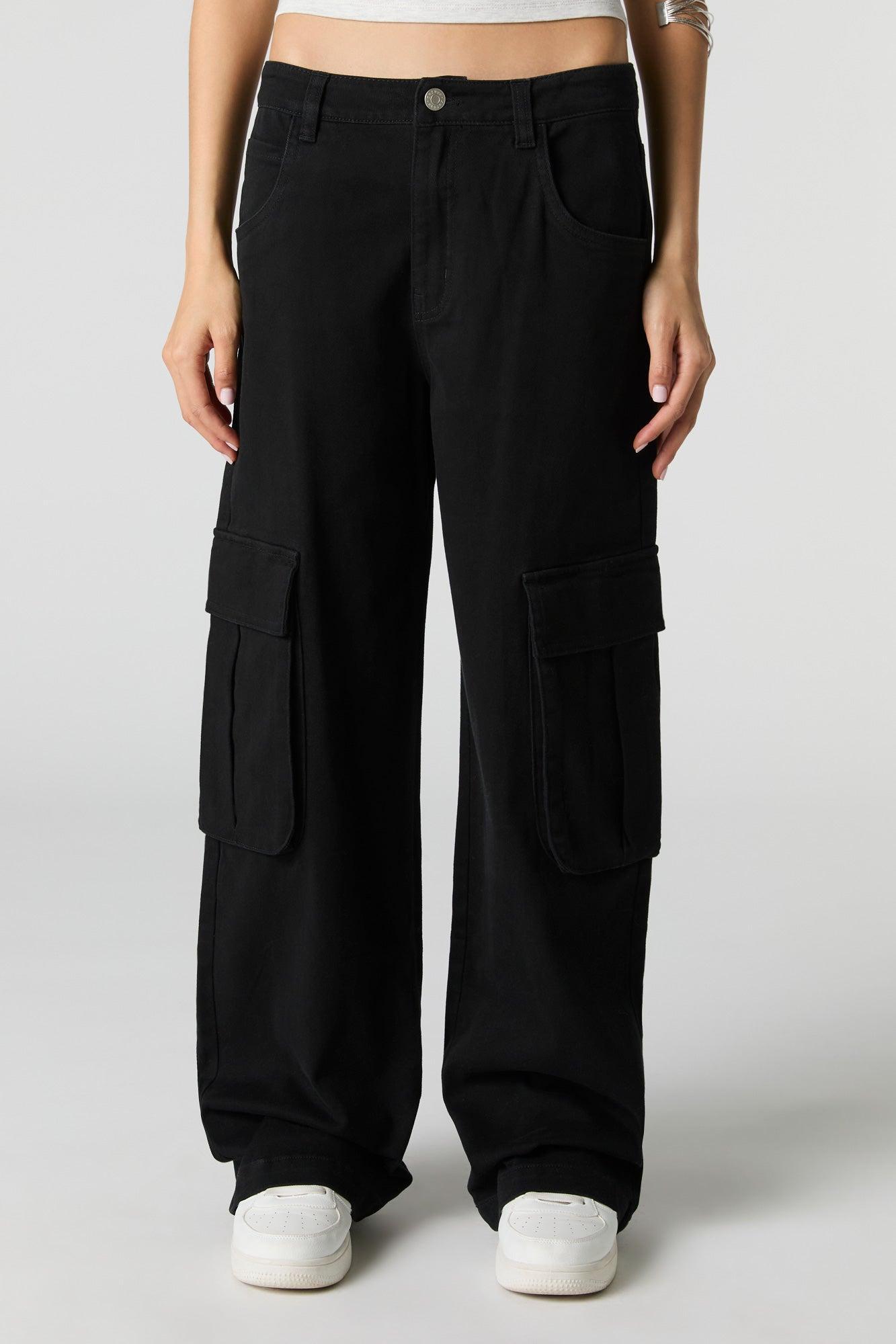 Stretch Denim Low Rise Baggy Cargo Jean Female Product Image