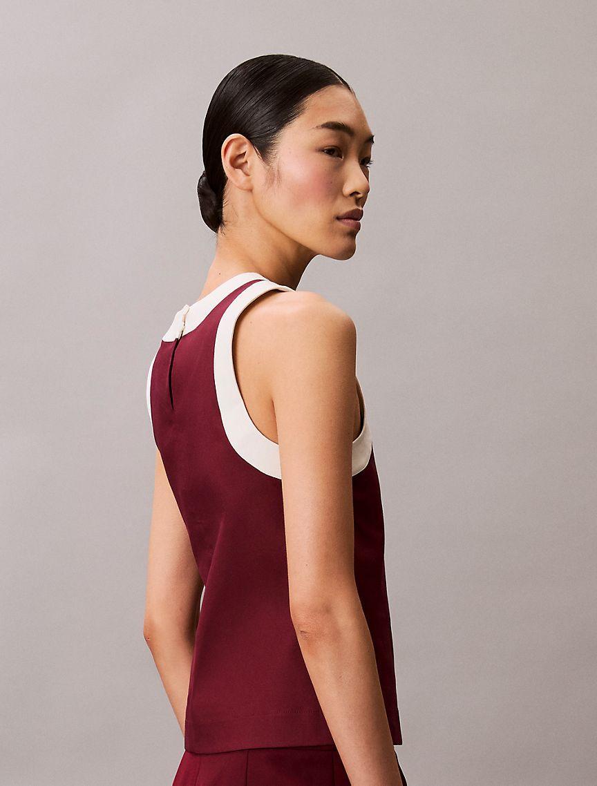Calvin Klein Womens Contrast Trim Relaxed Tank Top - Red Product Image